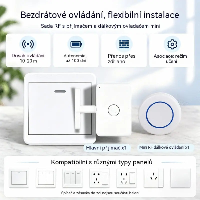 📱💡 Chytrý bezdrátový ovladač pro dálkové zapínání a vypínání světel bez nutnosti kabeláže.