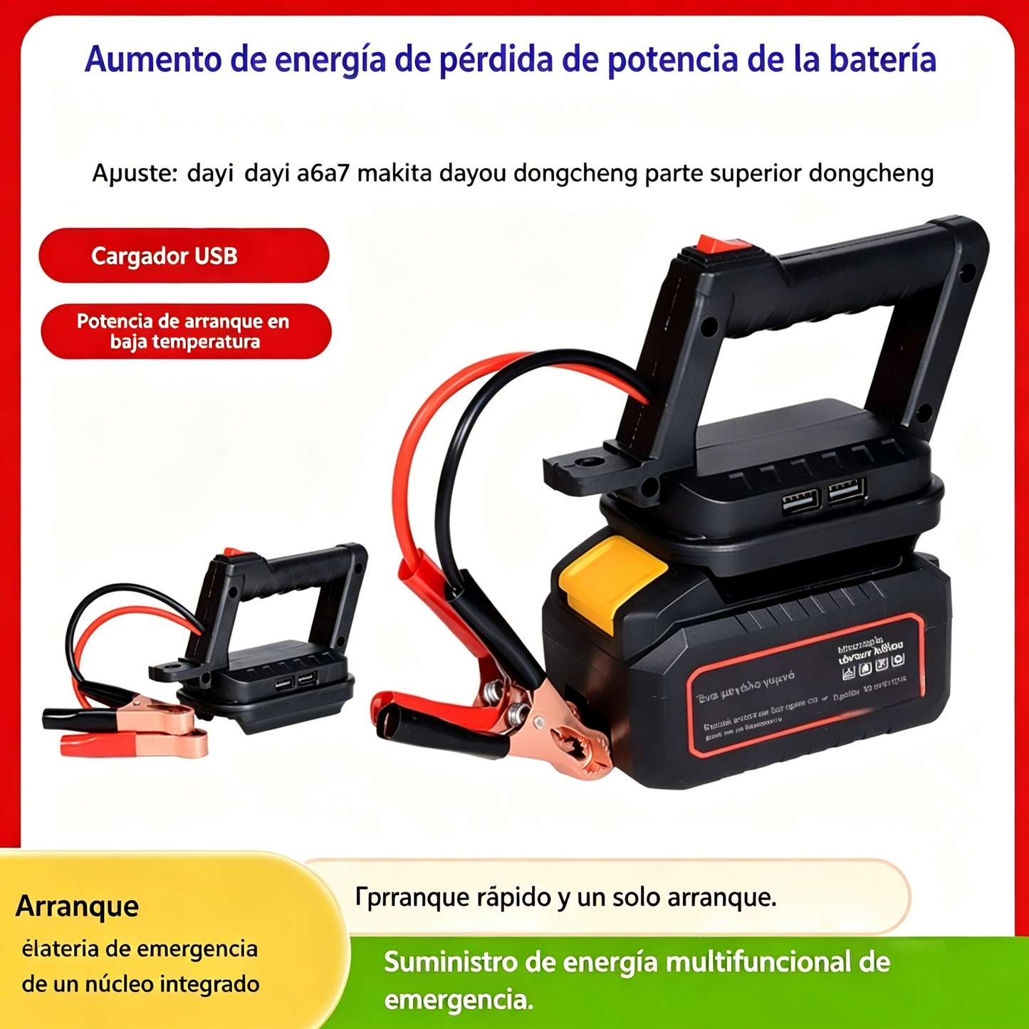 🔥🚗⚡ Arrancador de coche con USB: compacto, potente y extremadamente práctico.