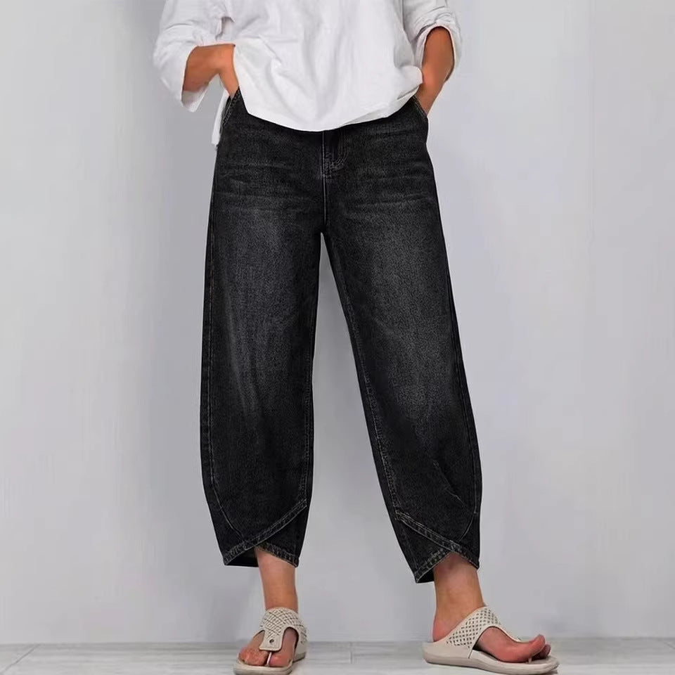 🔥Oferta especial de novedades: jeans casuales de pierna ancha para mujer.