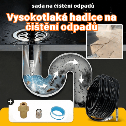Limpiador de tuberías multifuncional de alta presión / equipado con boquilla de alta presión y manguera larga / utilizado para desatascar tuberías de desagüe y eliminar obstrucciones.