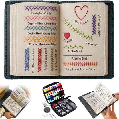 🧵Libro de puntadas de bordado todo en uno 【Versión coloreada + kit de costura + manual de instrucciones】