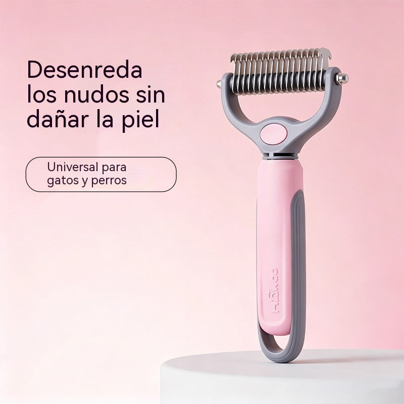 【2 pieza 27 euros】Peine de acero inoxidable de doble cara para el cuidado de mascotas, peine para desenredar y reducir el cabello de gatos y perros.