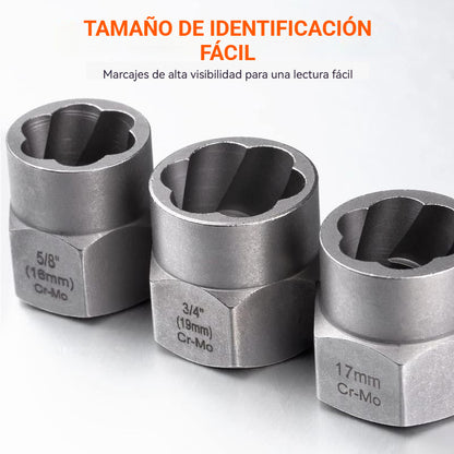 🔥Juego de extractores de tuercas de 14 piezas, kit de herramientas para quitar tornillos y tuercas rotos.