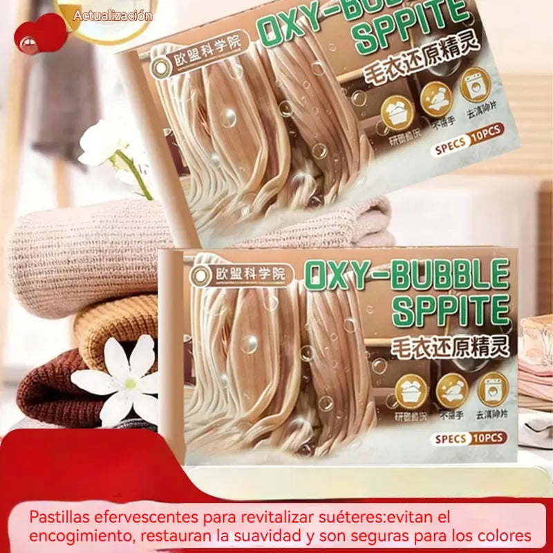 【2 cajas por 25 euros】Pastillas efervescentes para revitalizar suéteres: evitan el encogimiento, restauran la suavidad y son seguras para los colores.