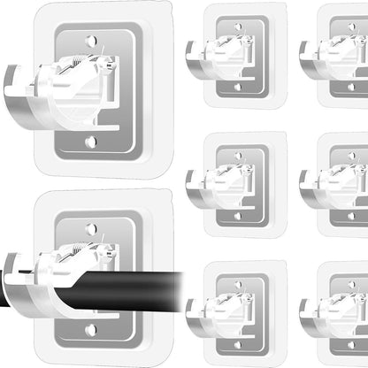 【20 piezas】 Soportes adhesivos de alta resistencia para barras de cortina que no requieren perforación