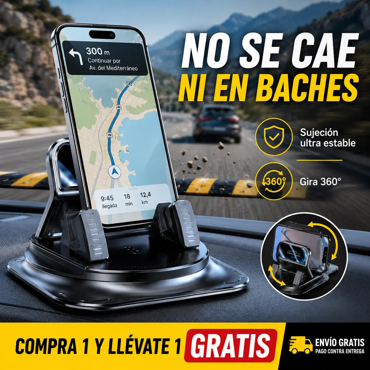 🔥【50%OFF】🚗 Seguro e inteligente: ¡El soporte de teléfono para coche 2 en 1 definitivo! 🚗