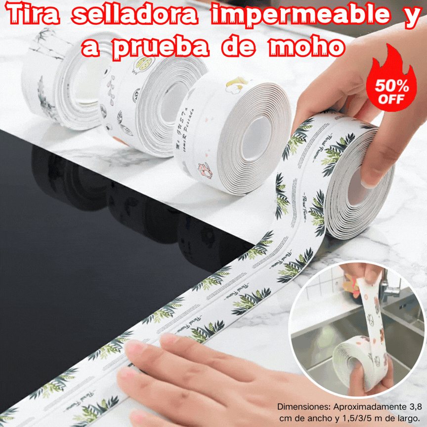 【Paquete de 3】💧Cinta de sellado impermeable para cocina: detiene fugas rápidamente, previene el moho y resiste las manchas ✅[Color aleatorio]