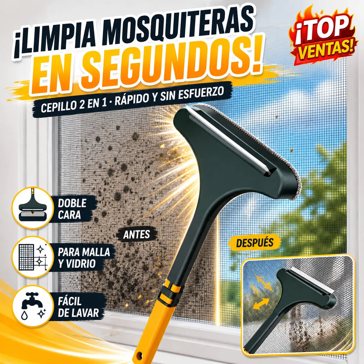 🧼Compra 1 y llévate 1 gratis✨Cepillo de limpieza multiusos 2 en 1✨Ayuda de limpieza eficaz