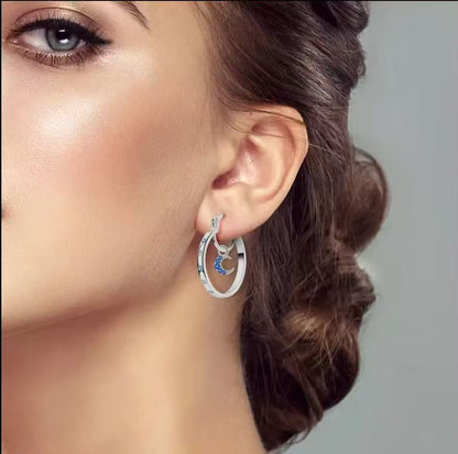 🌙 Pendientes de cielo estrellado y luna: diseño multicapa, significado profundo, hipoalergénicos ✨