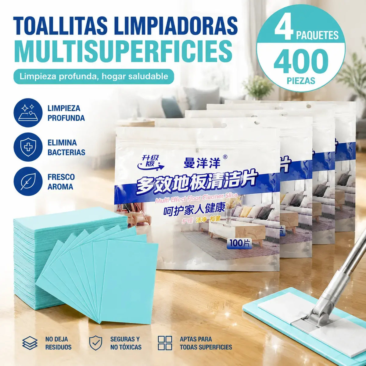 🔥【400 piezas】💦Papel de limpieza, potentes pastillas de limpieza para descontaminación, limpieza de suelos, lavandería doméstica, limpieza profunda y cuidado blanqueador.