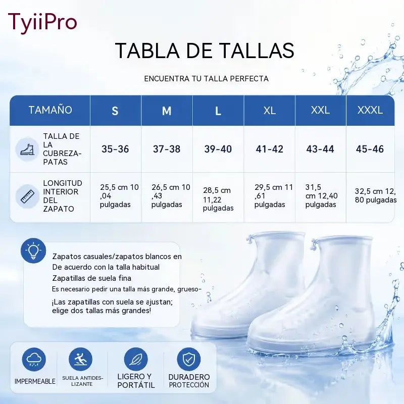 ☔👟Cubrezapatos unisex, impermeables, gruesos, resistentes al desgaste y antideslizantes.