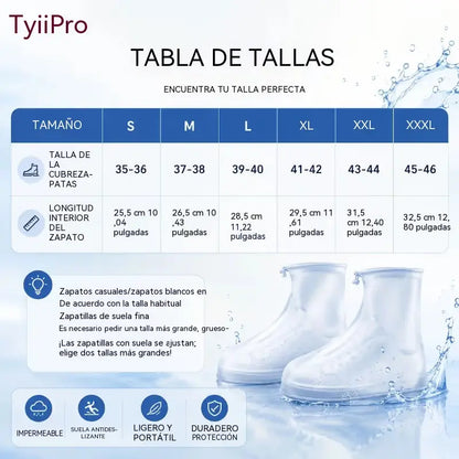 ☔👟Cubrezapatos unisex, impermeables, gruesos, resistentes al desgaste y antideslizantes.