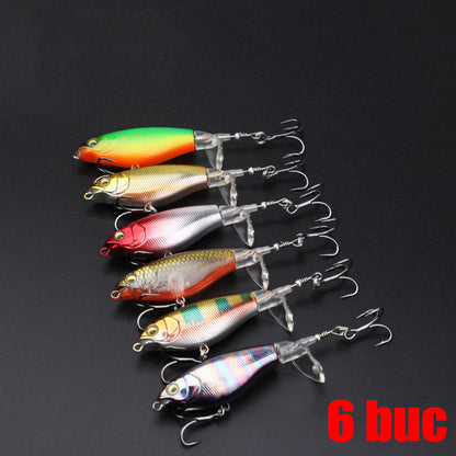 🐟🎣【6 piezas】Cebo de hélice de tractor biónico Minnow
