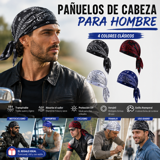 🏝【Conjunto económico de 5 piezas】Conjunto de gorro y pañuelo para la cabeza con estampado refrescante, hecho de seda transpirable.
