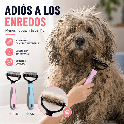 🐶【2 piezas】Cepillo de doble cara para el aseo de mascotas y la eliminación de pelo