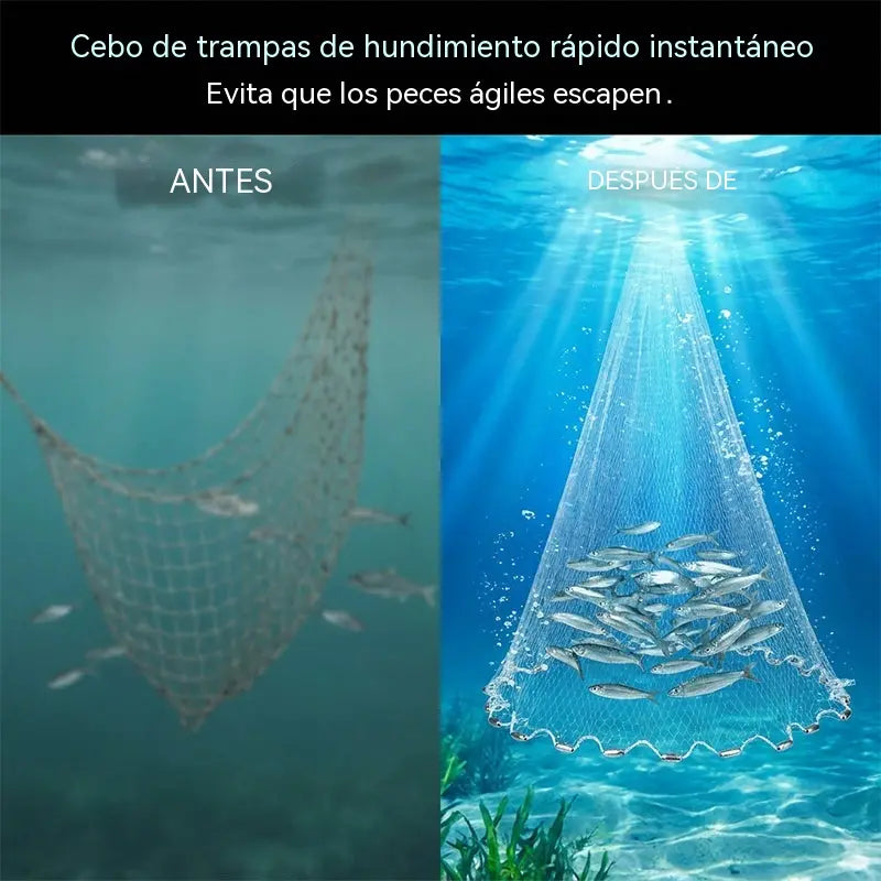 🎣 ¡50% DE DESCUENTO POR TIEMPO LIMITADO! ✨ Red de lanzamiento fácil: malla resistente, hundimiento rápido, versátil 🌊
