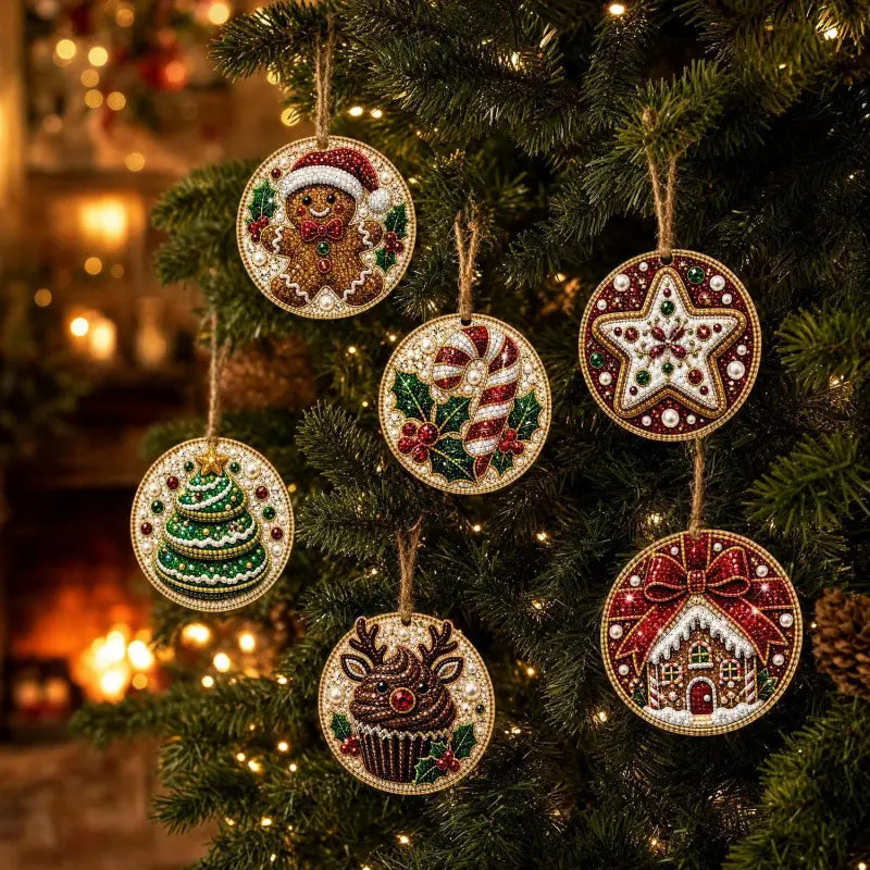 💖Un juego de 6 piezas por solo 23 euros.🎄✨Adornos navideños de madera hechos en casa