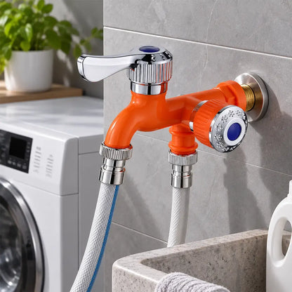 🚰🔧 Adaptador de Grifo 2 en 1 | Divisor de Agua con Doble Salida y Control Independiente, Antisalpicaduras y Resistente al Frío