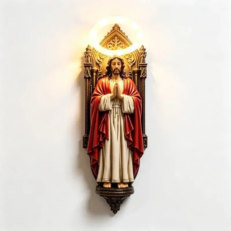 ✝️ Lámpara de Pared de Jesús y la Virgen María | Luz Cálida para un Hogar Lleno de Paz