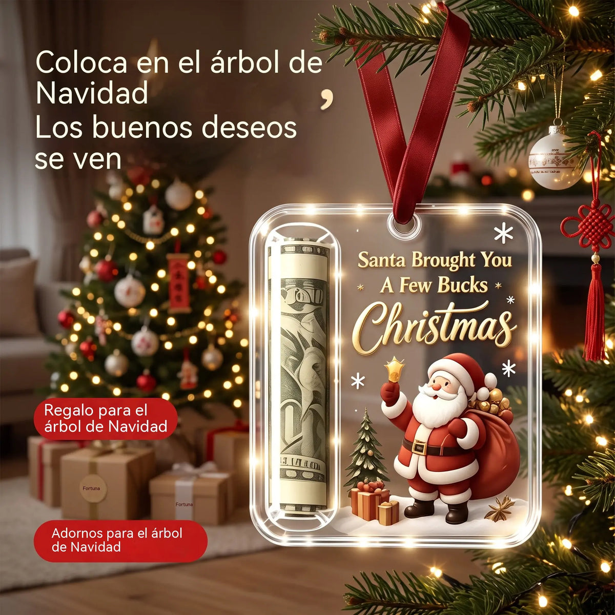✨4 artículos por 31 euros🎄Cartera con etiqueta colgante, regalo de decoración para el árbol de Navidad