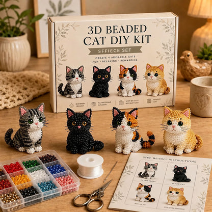 🏆Oferta por tiempo limitado🧵✨ Kit de manualidades que incluye pequeños animales 3D y cuentas
