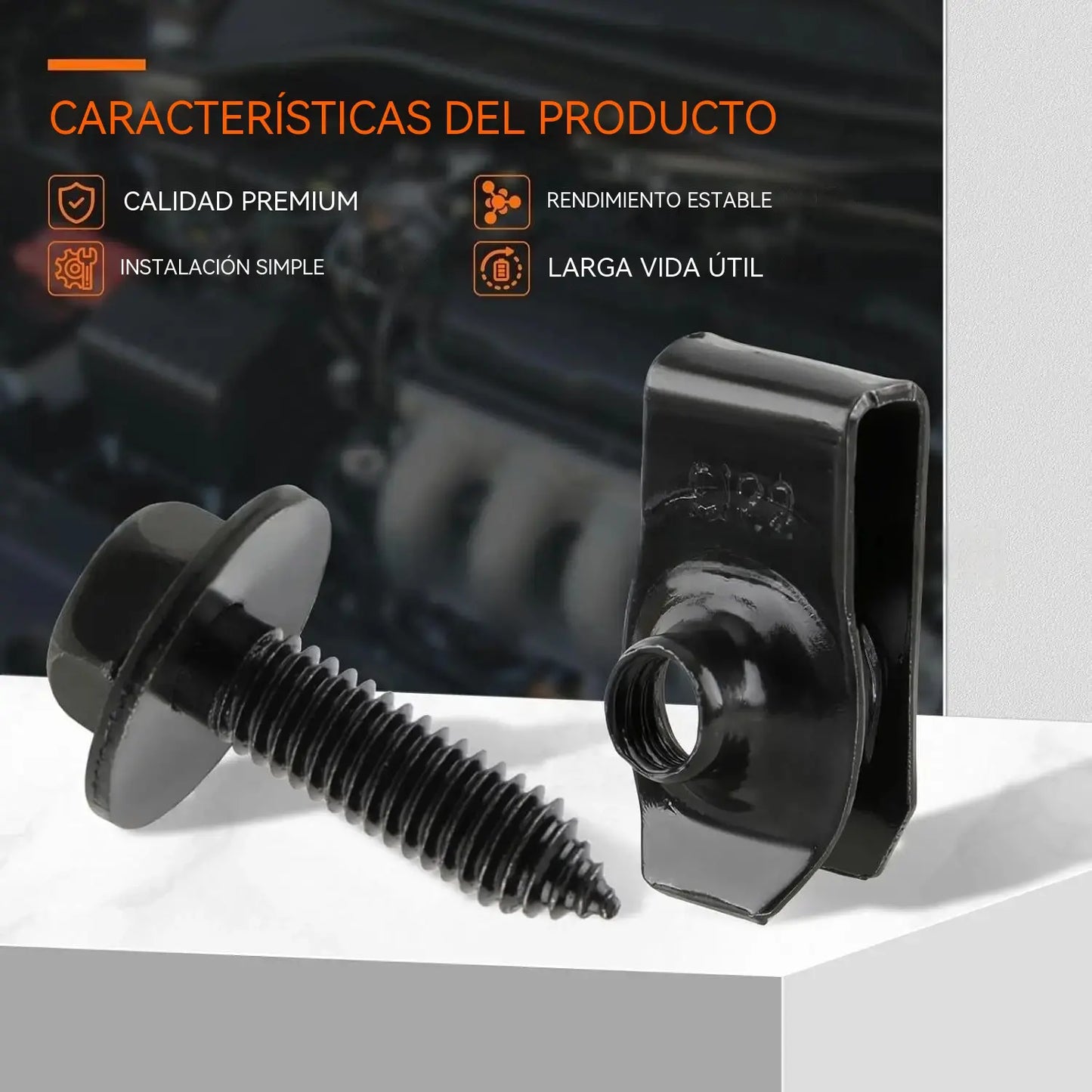 Clips para carrocería, pernos M6 y tuercas en U M6, tornillos de rosca puntiaguda 6m, tornillos M6, sujetadores de hierro.