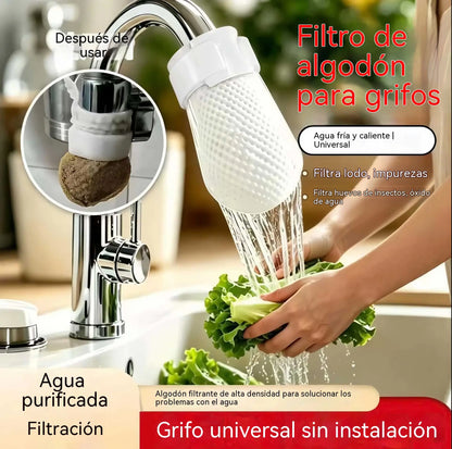 【100 bolsas】Bolsa de algodón de alta densidad para filtro de grifo / apta para agua fría y caliente / filtro reforzado para agua de manantial, agua del grifo, cemento, arena e impurezas.