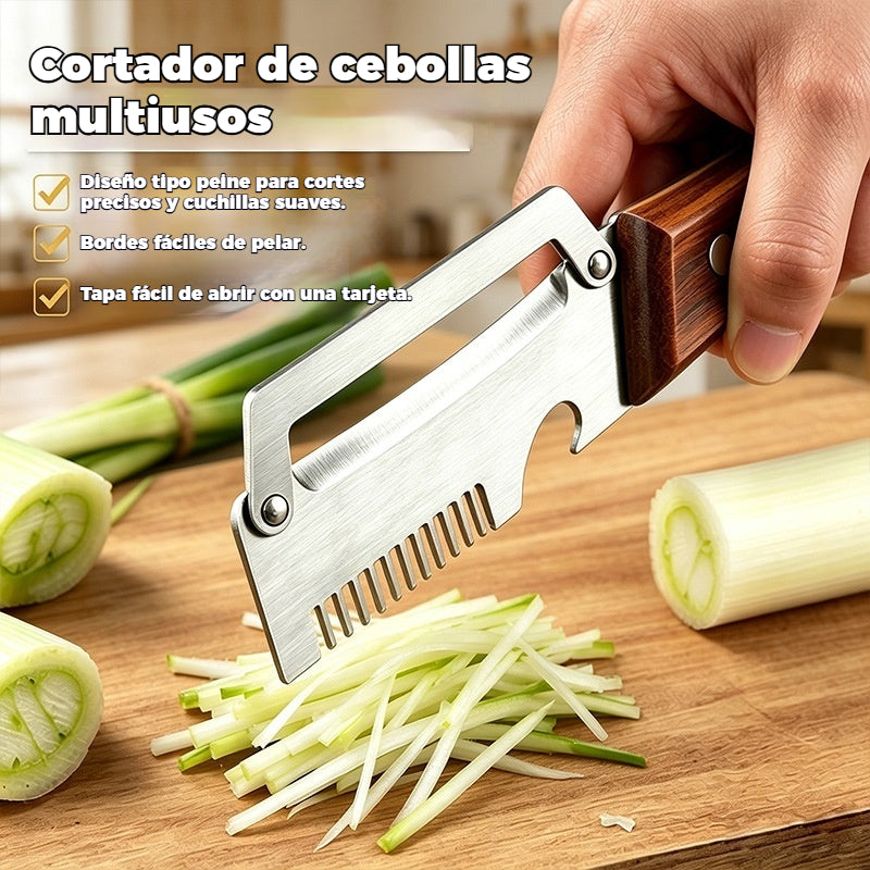 ✅Compra 1, llévate 1 gratis (dos artículos)🧅🔪 Pelador de cocina multifuncional 3 en 1: ¡Pela, pica verduras, corta carne y abre botellas! 🔥