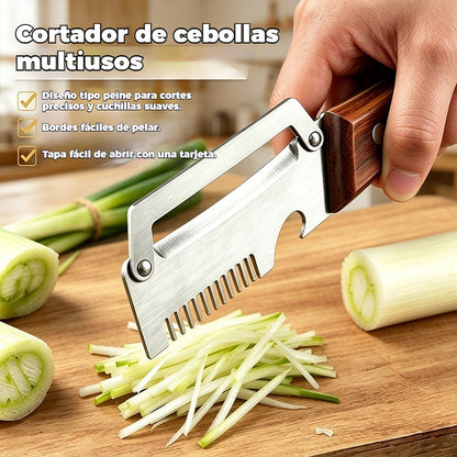 ✅Compra 1, llévate 1 gratis (dos artículos)🧅🔪 Pelador de cocina multifuncional 3 en 1: ¡Pela, pica verduras, corta carne y abre botellas! 🔥