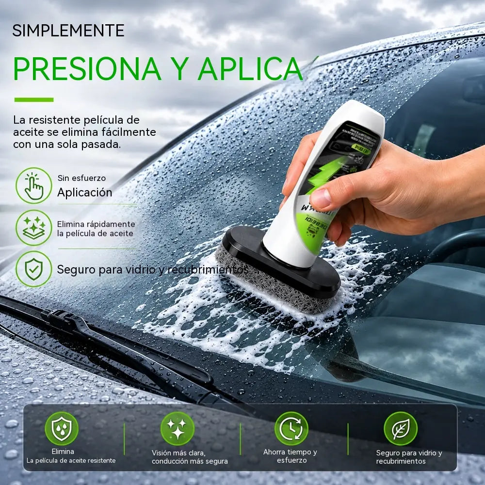 Cepillo limpiador de película de aceite para cristales de coche