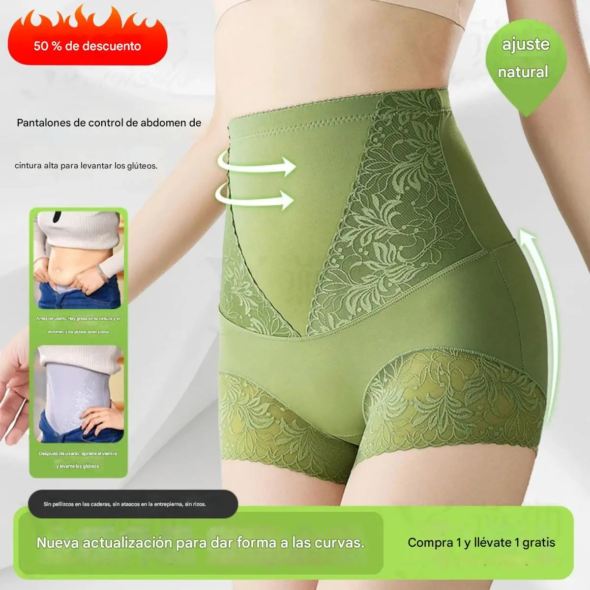 🌸😍【Compra 2 y llévate 2 gratis】💥【M-3XL】😍Braguitas antibacterianas de cintura alta cómodas para abdominoplastia 🩲 【 40-90kg】💖