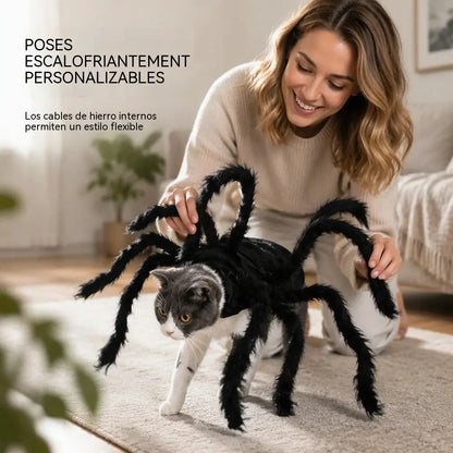 🎃🔥Disfraz de araña para mascotas de Halloween, disfraz de transformación de peluche aterrador para perros y gatos.