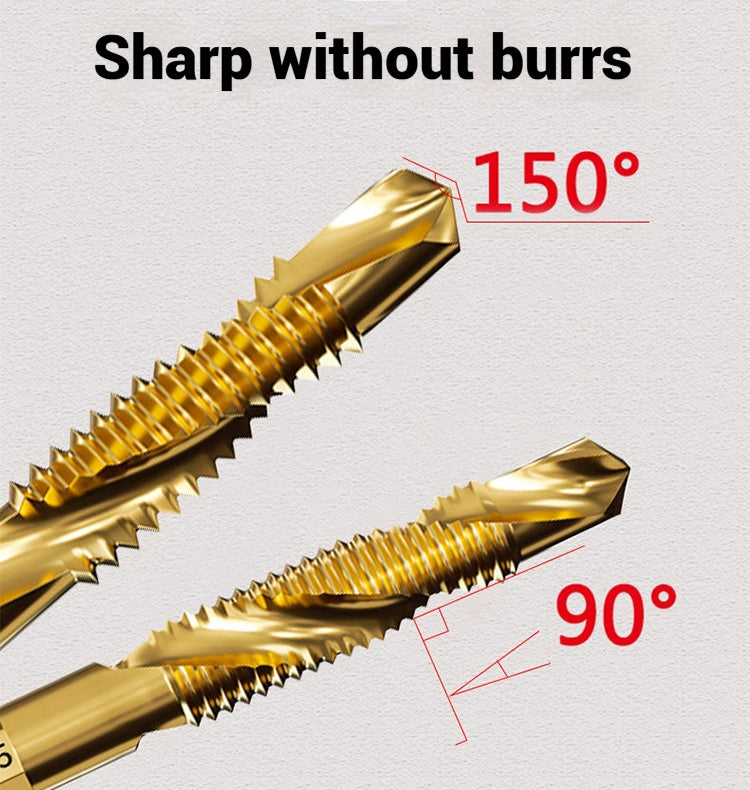 🛠️🎁【Paquete de 12】👨‍🏭 Las brocas de rosca compuesta se pueden utilizar para taladrar y cortar, diseño de doble propósito y autoperforante, adecuadas para instalación y mecanizado.