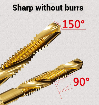 🛠️🎁【Paquete de 12】👨‍🏭 Las brocas de rosca compuesta se pueden utilizar para taladrar y cortar, diseño de doble propósito y autoperforante, adecuadas para instalación y mecanizado.