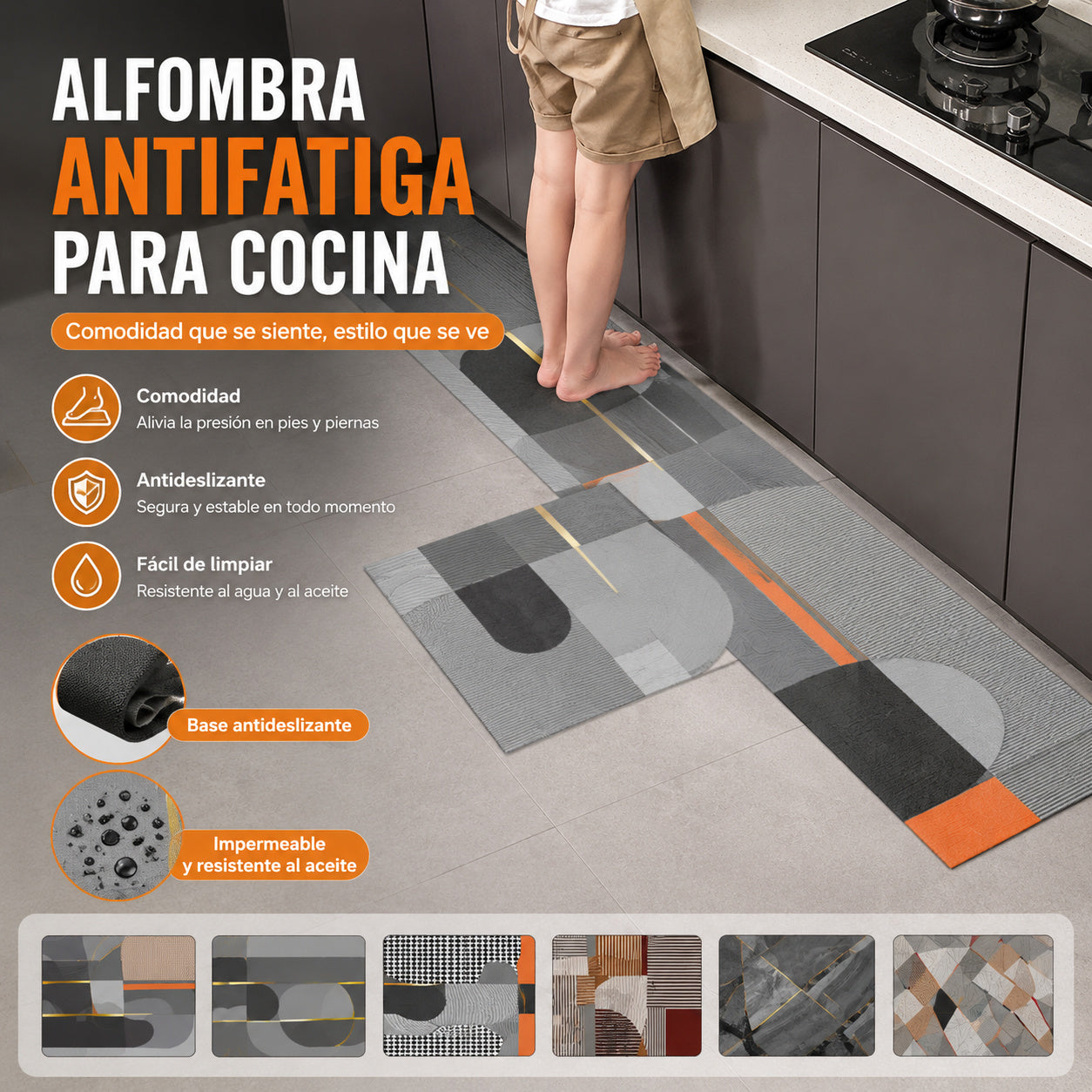 【40*60+40*120cm】De uso común en casa Almohadilla absorbente simple y atmosférica