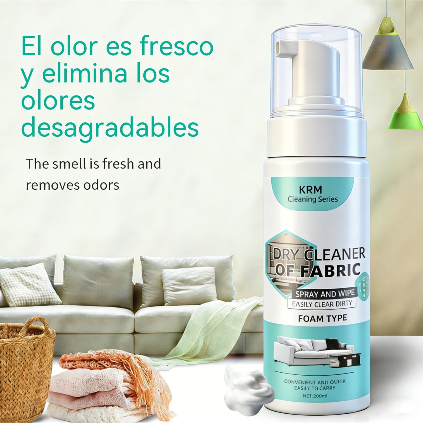 ✨Este limpiador de sofás de alto rendimiento es un potente quitamanchas que no requiere enjuague y es apto para la limpieza en seco de tejidos.