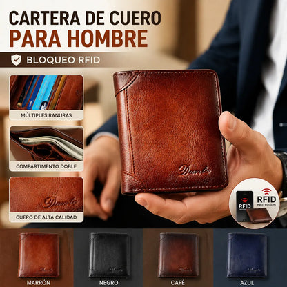 ✨ Nueva cartera antirrobo de cuero genuino para hombre