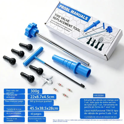🚰Kit de herramientas para cambio rápido de válvulas de neumáticos de coche