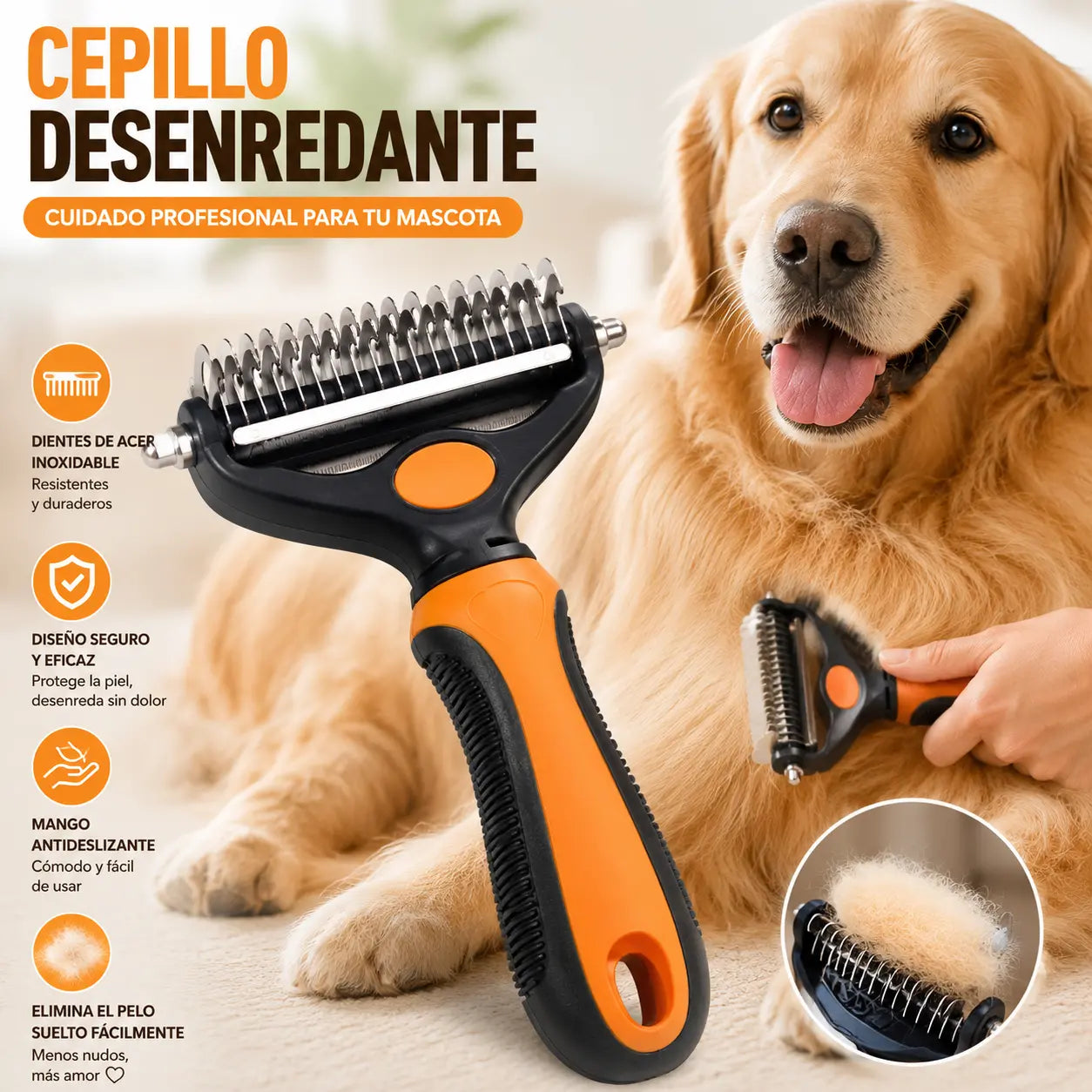 🐶🐱Herramienta profesional para desenredar perros y gatos✨