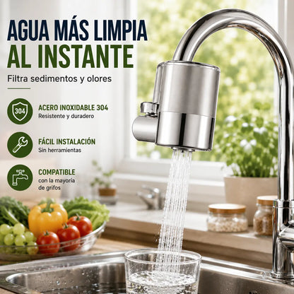 ✨💧Filtro de agua para grifo de acero inoxidable 304 | Purificación profunda, elimina sedimentos y olores, instalación rápida compatible con el 99% de grifos 🚰