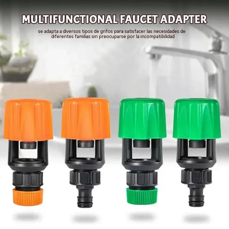 🎉¡Descuento por tiempo limitado! 🚿🌿Adaptador de grifo a manguera para jardín, balcón y coche | Fácil instalación | Sin fugas | Naranja/Verde✨🚿