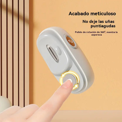 Lima de uñas eléctrica multifuncional, cortauñas eléctrico con protección antipellizcos