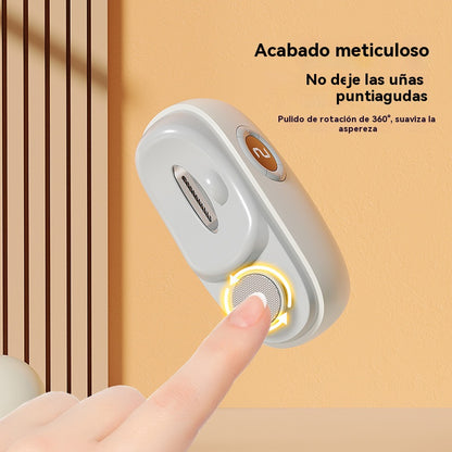 Lima de uñas eléctrica multifuncional, cortauñas eléctrico con protección antipellizcos