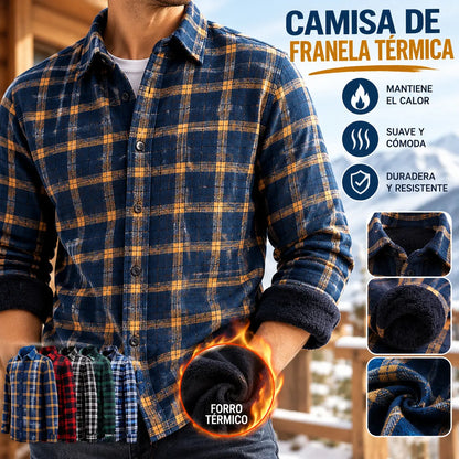 👔【L-5XL】La nueva camisa térmica de terciopelo de doble cara para hombre de otoño e invierno está de moda y es versátil.
