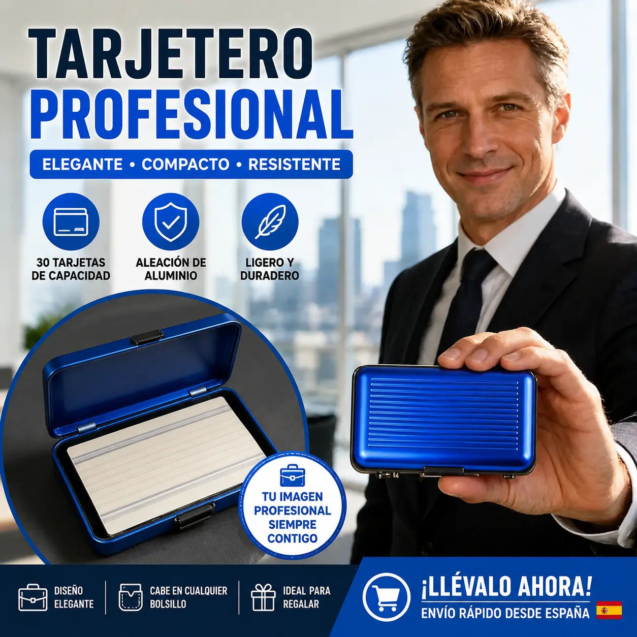 🔥【compre uno y llévese otro gratis】2 piezas 24 euros💼 Mini Estuche de Aluminio para Tarjetas｜Compacto, Elegante y Resistente ✨