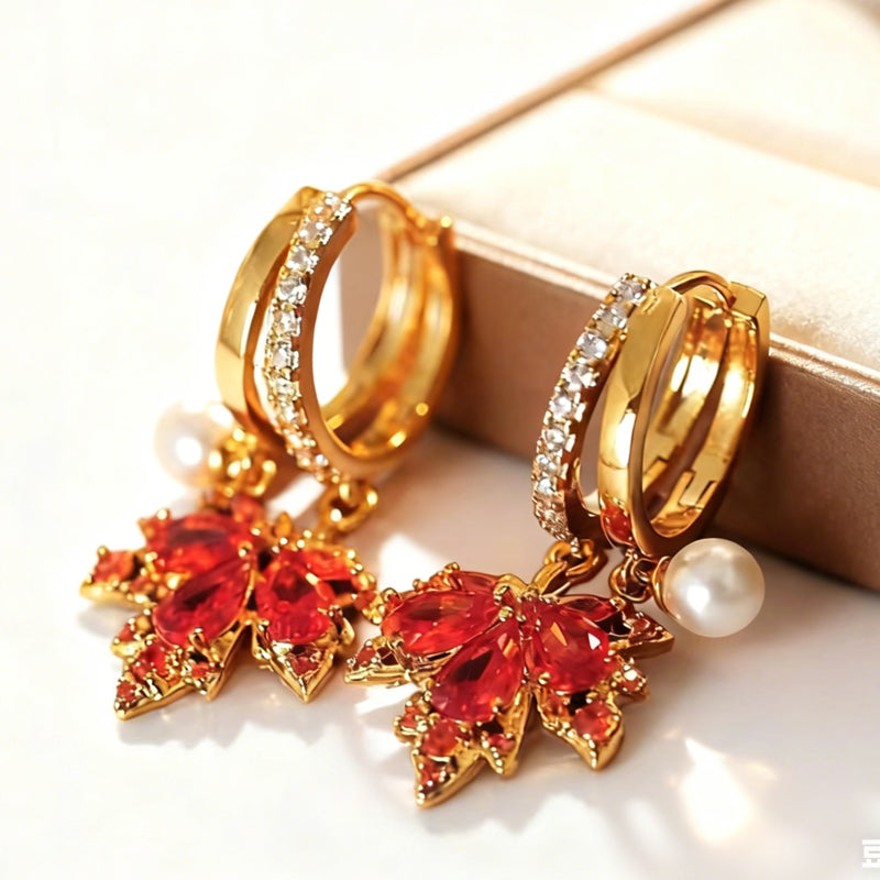 ✨🔥🔥Pendientes de hoja de arce roja sofisticados, elegantes, con estilo y versátiles.