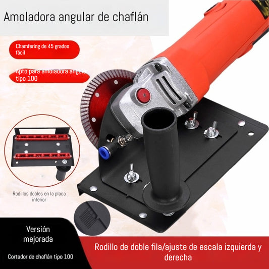 [Tipo 100] Herramienta de biselado + boquilla + manguera de agua --- Amoladora angular modelo 100 nueva con bisel. Cortador angular de 45 grados.