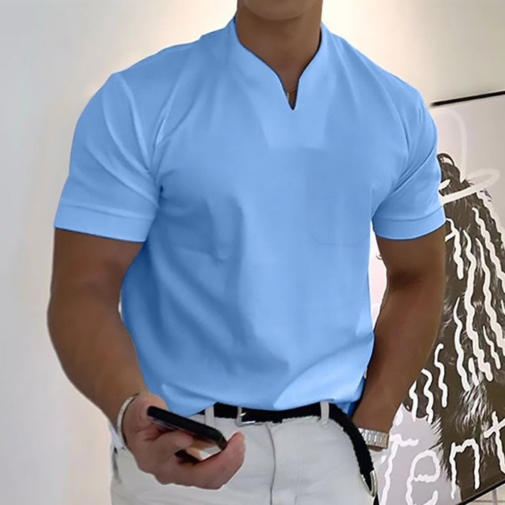👕 Camisa de manga corta con cuello en V para hombre