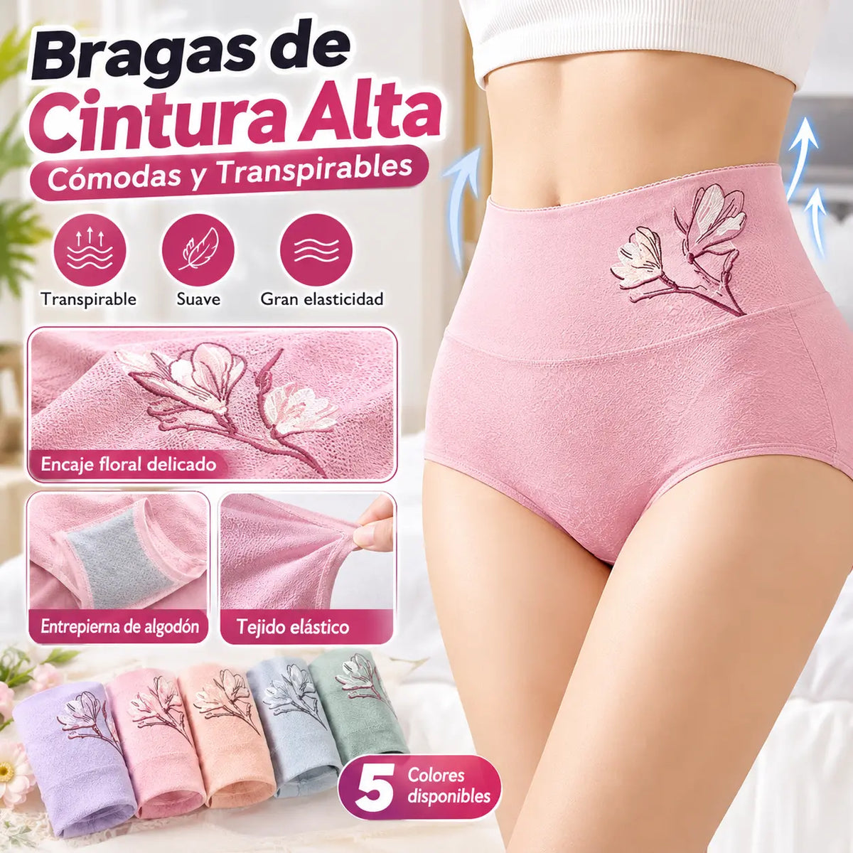 🔥【8  piezas 】【40-85kg】🔥Último día - 50% de descuento - Braguitas de algodón antibacteriano que no dejan marcas