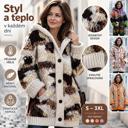 ✨✨ Poslední den – sleva 50 %【S–6XL】✨ Elegantní dámská zimní zateplená bunda s kapucí a potiskem
